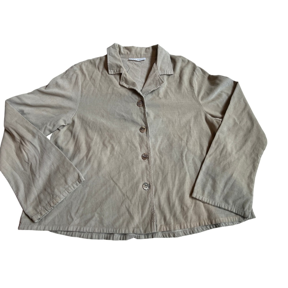 Bryn Walker 100% Cotton Corduroy Button Front Shacket Jacket SzS Lagenlook